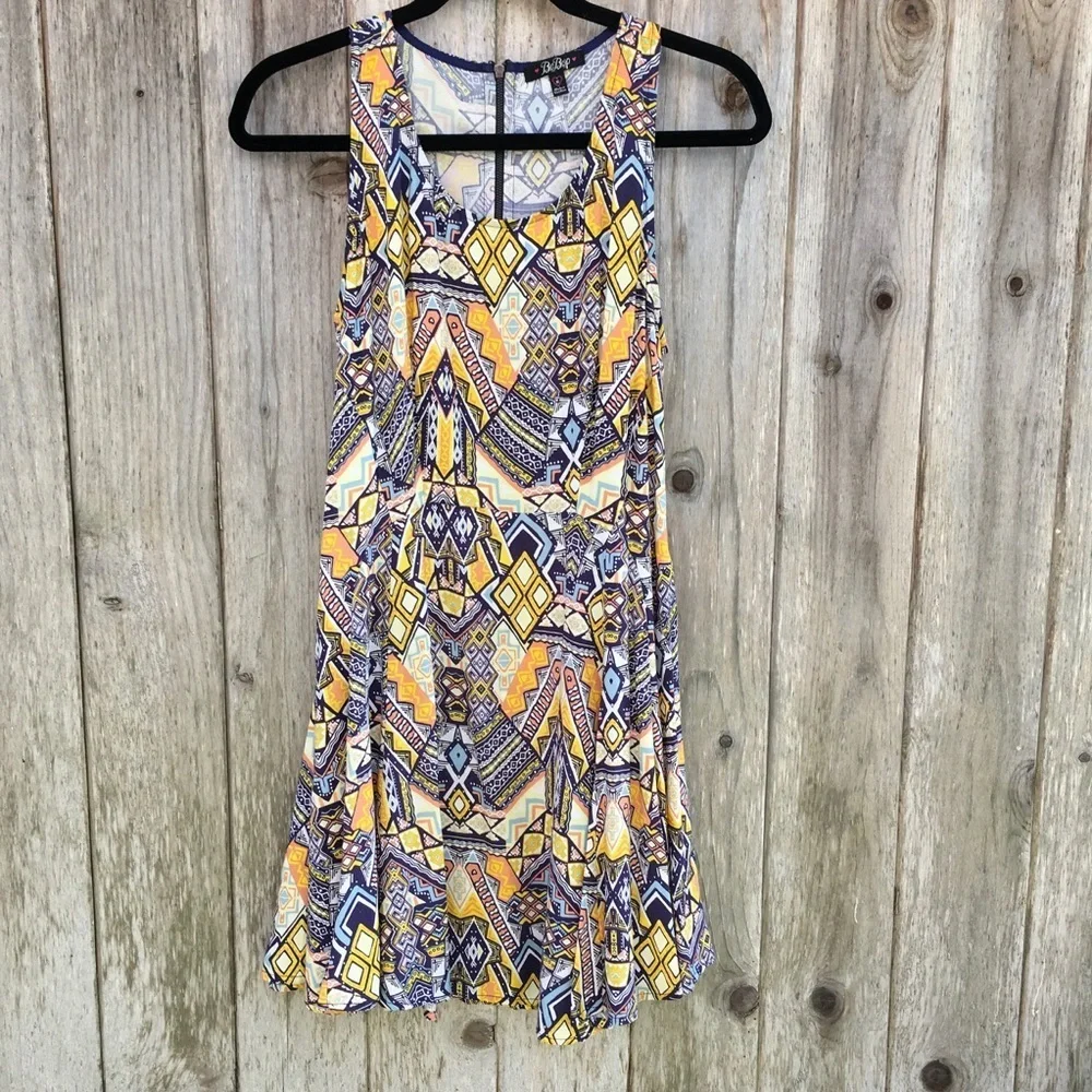 BeBop Abstract Geometric Print Tunic Dress Medium